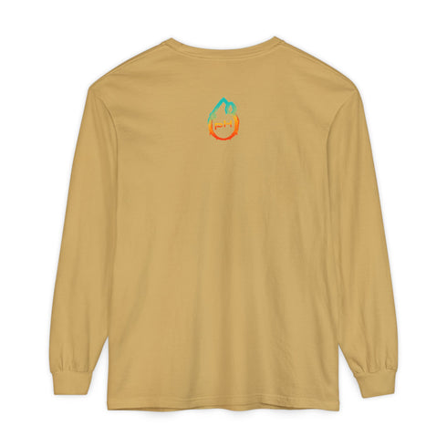 Open Your Mind (Front design) - Unisex Garment-dyed Long Sleeve T-Shirt